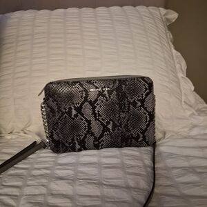 Michael Kors Snake Print Crossbody - Black and Gray